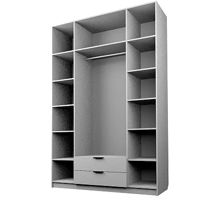 картинка Шкаф ЭКОН распашной 4-х дверный 2-мя ящиками с 4-мя зеркалами от магазина КУПИ КУПЕ